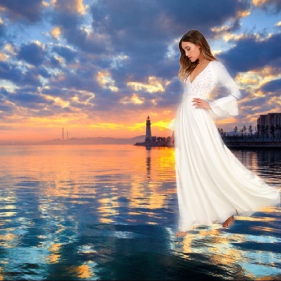 SOLD Lulus Enchanted Belle Sleeve Wedding Dress - Picture 7 of 11